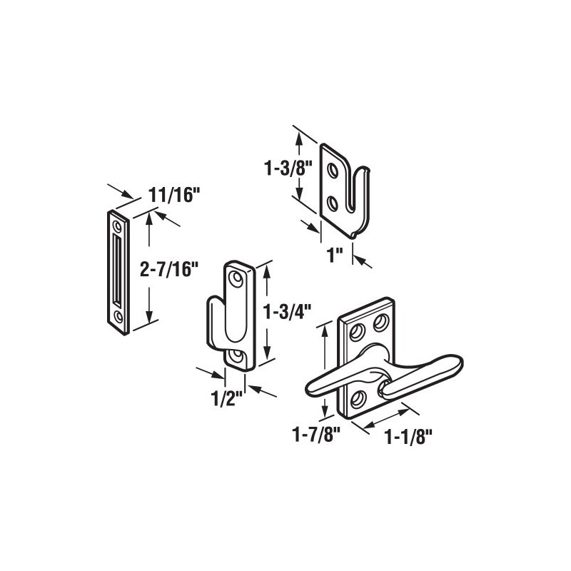 Prime-Line H 3684 Casement Lock, Chrome, 3 Keepers, Screws (1