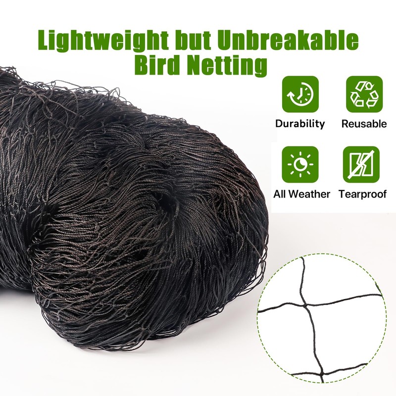 Bird Netting for Chicken Coop - 50x50ft Chicken Netting for