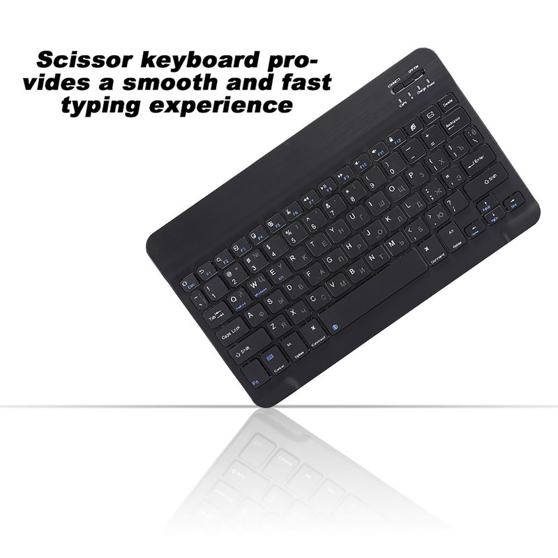 Russian 10.1" Slim Ultra Wide Wireless 80‑key Keyboard Bluetooth 3.0