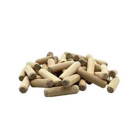 Rhino Wood Industries - 3/8" x 1 1/2" - 200 Pack Wooden Dowel Pins - Kiln Dried, Fluted, and Beveled (3/8" x 1 1/2", 200pk)