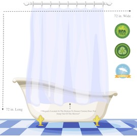 GoodGram Hotel Heavy Premium PEVA Shower Curtain Liner with Rust Proof Metal Grommets - Assorted Colors (Black)