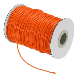 MECCANIXITY Waxed Cord 1.5mm Waxed Thread 87 Yard Wax String Leather Cord for Bracelet Making, Necklaces, Beading, Jewelry Making and DIY Crafts(Orange)