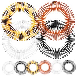 VICASKY 10pcs Full Circular Stretch Wig Combs Detangling Brush for Curly Thick Hair Hair Combs Clips for Women Random Color