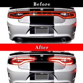 iwannachange Gloss Black Tail Light Race Track Bat Vinyl Overlay Decal Cover Tint Kit Film Precut fit for Dodge Charger 2015-2022 Accessories Exterior Part and (Stars)