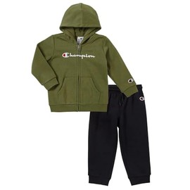 Champion Baby Boys' Legacy Script Shop Td (306898) -Ultra-Light Powerblend Fleece Hooded Suit, Green (GS573), 68