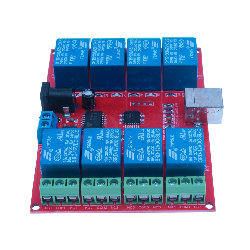 HUABAN 12V 8 Channel USB Relay Module Computer Control Switch