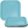 Unique 46861 Square Paper Plates-18 cm-Teal Colour-Pack of 16