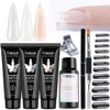 Fcozpjk Poly Extension Gel Nail Kit, Clear White Pink With