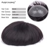 Auspiciouswig Real Hair Men's Toupee Thin Skin Hair Replacement System