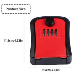 Thyonta Resettable Combination Lock Knob Combination Key Case to Prevent Hammering and Sawing for Residential and Rental Properties Key Storage（Red）