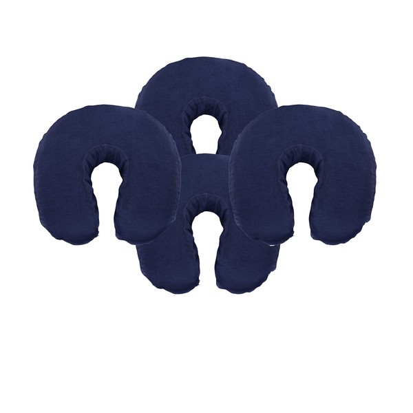 Fitted Deluxe Face Cradle Cover for Massage Tables: Brushed 100% Cotton. Fits All Standard Fest Rest Cushions. Pack of 4. [Navy]