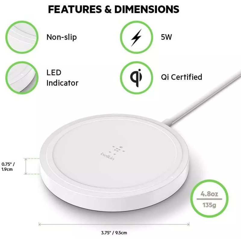 Belkin Boost UP Wireless Charging Pad Qi-Certified 5W Universal Charger