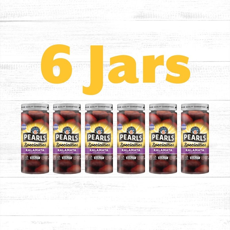 Pearls Specialties, Pitted Kalamata Greek Olives, Pack of 6, 6