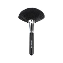 ZAQ Fluffy Large Fan Brush, Professional Highlighting Make Up Brush, Blush Bronzer Cheekbones Brush, Black