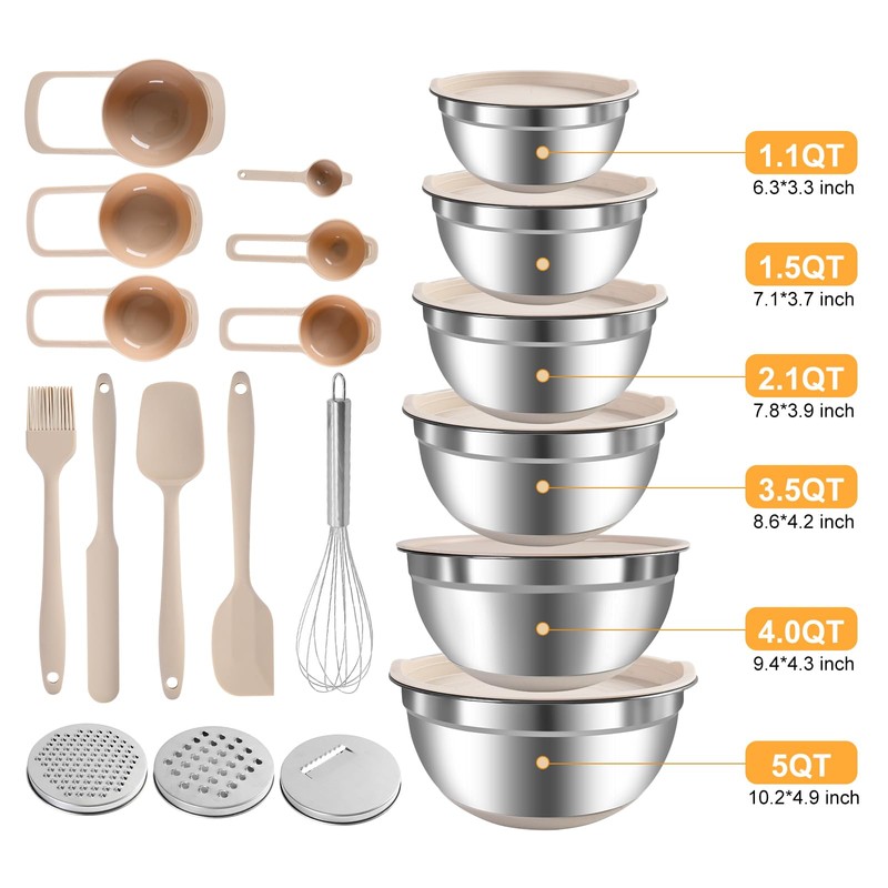 Mixing Bowls with Airtight Lids Set, 20 PCS Kitchen Gadgets