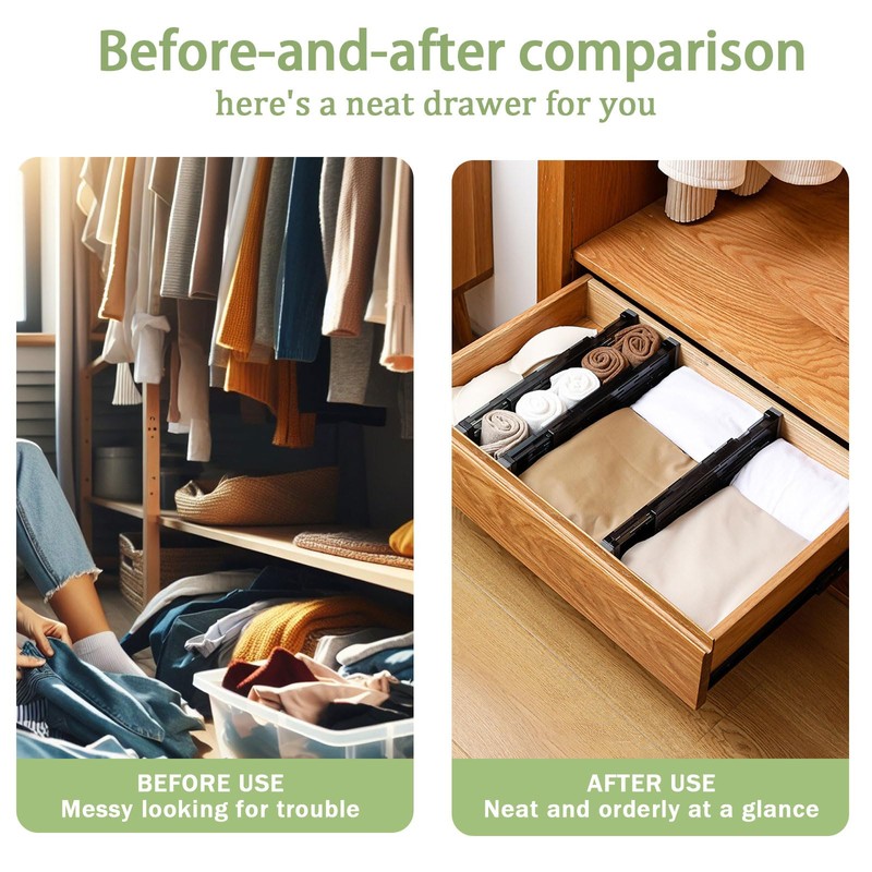xyuayamz Adjustable Drawer Divider, Drawer Divider, Adjustable Drawer Divider for