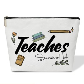 Teacher Makeup Bag Teacher Appreciation Gifts Teacher Survival Kit Make Up Bag Teacher Thank You Gifts for Mentor Counselor Portable Travel Toiletry Bag for Women 1 PCS Cosmetic Bag for Pouch -B14