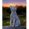 Yeomoo Solar Dog Figure with Butterfly Decoration for Outdoors, Garden