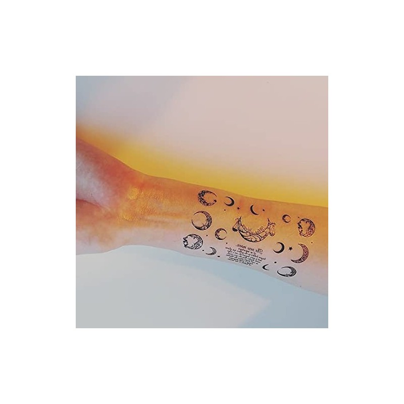 tuzuru 5 Pcs Tattoo Stickers One Point Fashion Crescent Moon