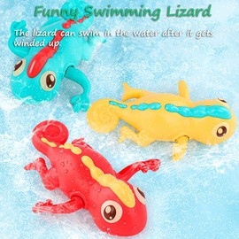 Miracland Wind-up Lizard Bath Toy, Kids Lizard Bathtub Toy Windup Lizard Toy Swimming Lizard Clockwork Water Toy Lizard Tub Toy (Yellow)