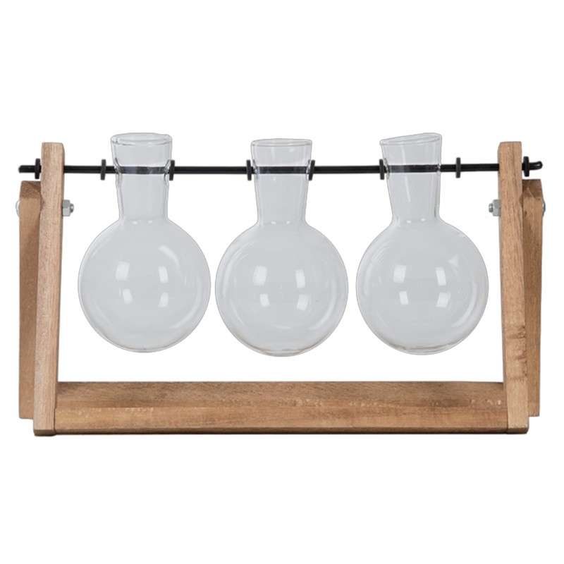 Esschert Design Cutting Vases L for Hanging Wooden Frame Glass