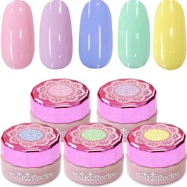 NailRecipe Nail Gel Nail Color Gel 5 Color Set, Coloring, Cute Like Flowers (Macaron B6-10)
