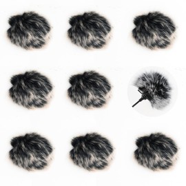 8PCS Furry Microphone Cover,Microphone Windscreen,Windscreen Muff,Dead Cat Mic Cover Mini Lapel Microphone for Outdoor