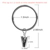 AMZSEVEN 40 Pack Metal Curtain Rings with Clips, Drapery Clips