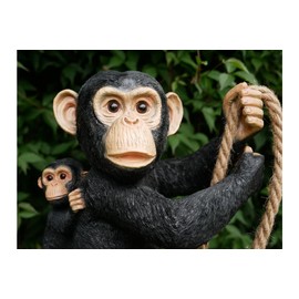 Hanging Climbing Monkey and Baby Garden Ornament, Safari, Nursery Decor