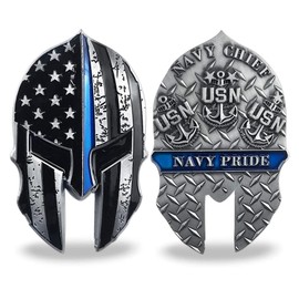 USN Navy Military Challenge Coin Thin Blue Line Lives Veteran Gift