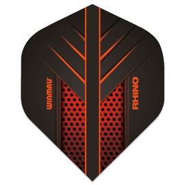 Winmau Darts Sport Rhino Player Standard Flights Pack 10 - Black Orange, One Size