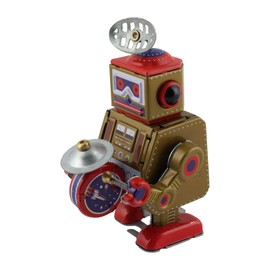 Freak Scene Superfreak Robot - Robot with Drum - Gold - Tin Robot