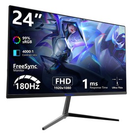 Sealan 24 inch Gaming Computer Monitor FHD 1920x1080 with 180Hz Refresh Rate AMD FreeSync Premium Display, Eye Care, HDMI 3ms MPRT - Ideal for Gaming & Entertainment