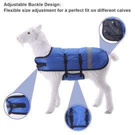 Calf Coat, Alpaca Goat Livestock Farm Jackets Medium Weight 200g Fill Jacket Rug Coat Blue M