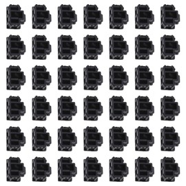 EMSea 50pcs Ethernet Hub Port RJ45 PVC Anti Dust Cover Cap Protector Black