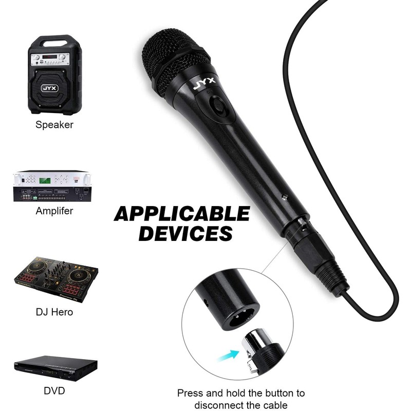 JYX Karaoke Dynamic Microphone Unidirectional PA System Speaker Conference/Karaoke/Speech 6.35mm