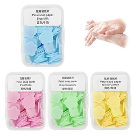 Zssxysm 4 Boxes Paper Soap, Portable Soap Sheets, Disposable Paper, Mini Soap Sheets, Children's Soap for Travel, Camping, Outdoor, Lightly Scented Soap Flakes, 120 Tablets per Box
