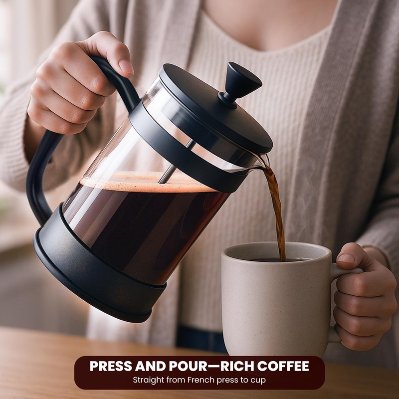 Utopia Kitchen Borosilicate Glass French Press Coffee Maker 34 oz,