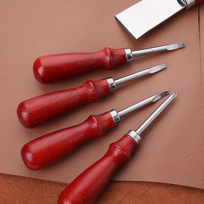 Artibetter 4 pieces leather edge beveler craft edge leather peeling