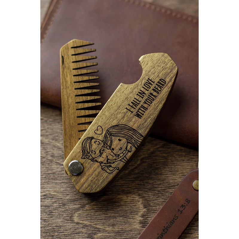 Enjoy The Wood Wooden Beard Comb Walnut 98 x 36