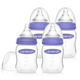 Lansinoh Baby Bottle Set Plastic with NaturalWave Teat Size S 160 ml Pack of 4