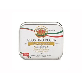 Agostino Recca Fillets of Anchovies in Olive Oil | Italian Anchovy Fillets in Oil | 10.93 Oz (Pack of 1)
