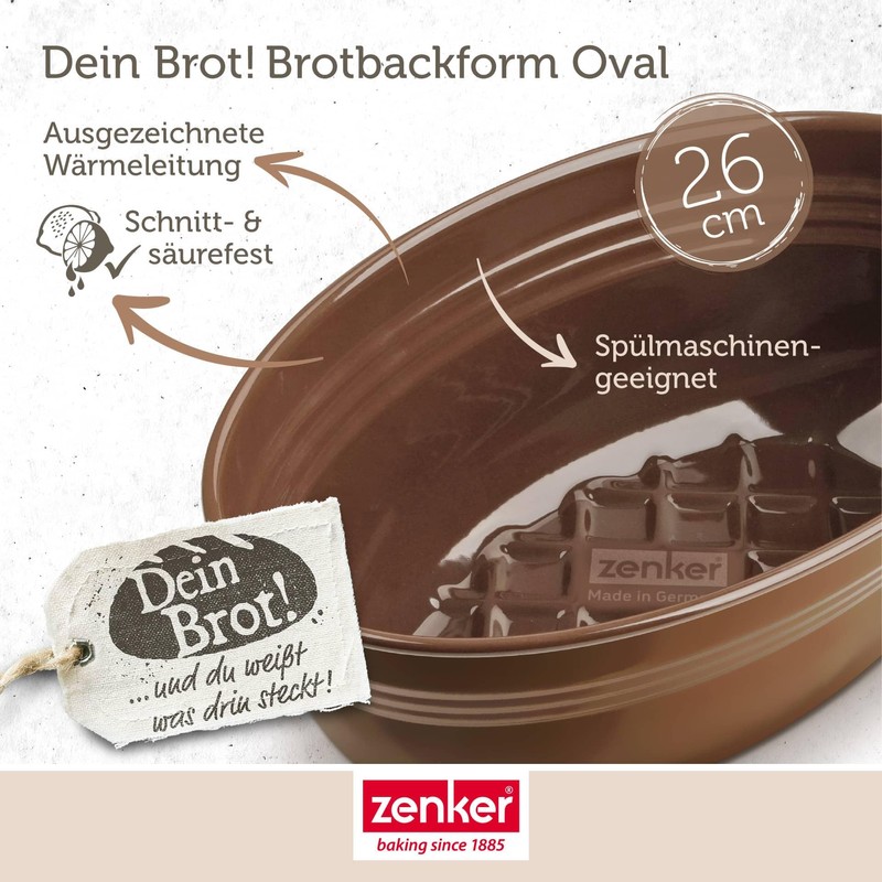Zenker Your Bread Baking Mould – Enamel, Chestnut Brown, 2000