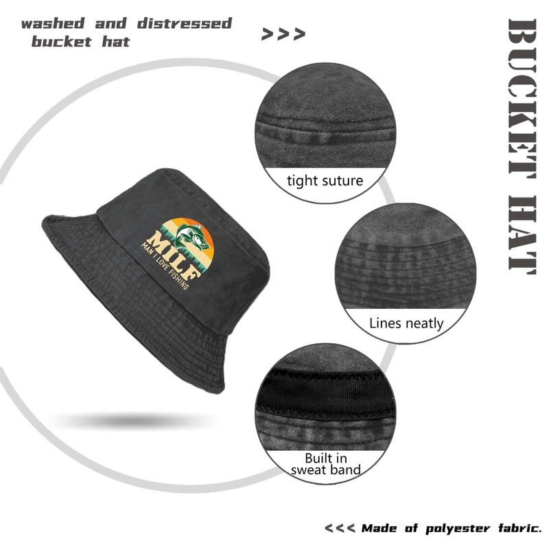 Milf Man I Love Fishing Hat Bucket Hat for Mens