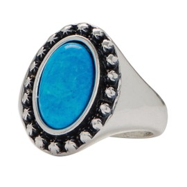 Lucky Brand Turquoise Set Stone Ring, Silver, One Size