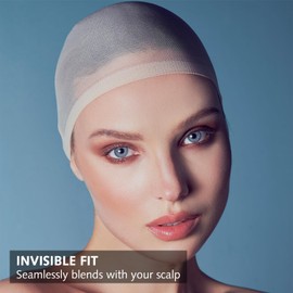 12 Pcs Nude Wig Cap for Women, Hair Net for Wigs, Nude Stretches to Cover Hair,Stretchy Wig Caps for Fever Fancy Dress, Wigs, Women Invisible Wig Caps to Hold Wig in Place