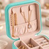Portable Jewelry Case, PU Leather Travel Box, Earring and Ring