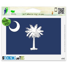 South Carolina State Flag Vinyl Car Bumper Window Sticker 3" x 2"