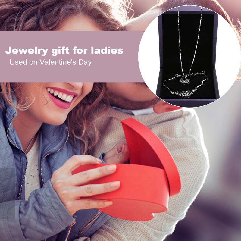 Bracelet Necklace Set Box Bag Combination Valentine's Day Jewelry Gifts