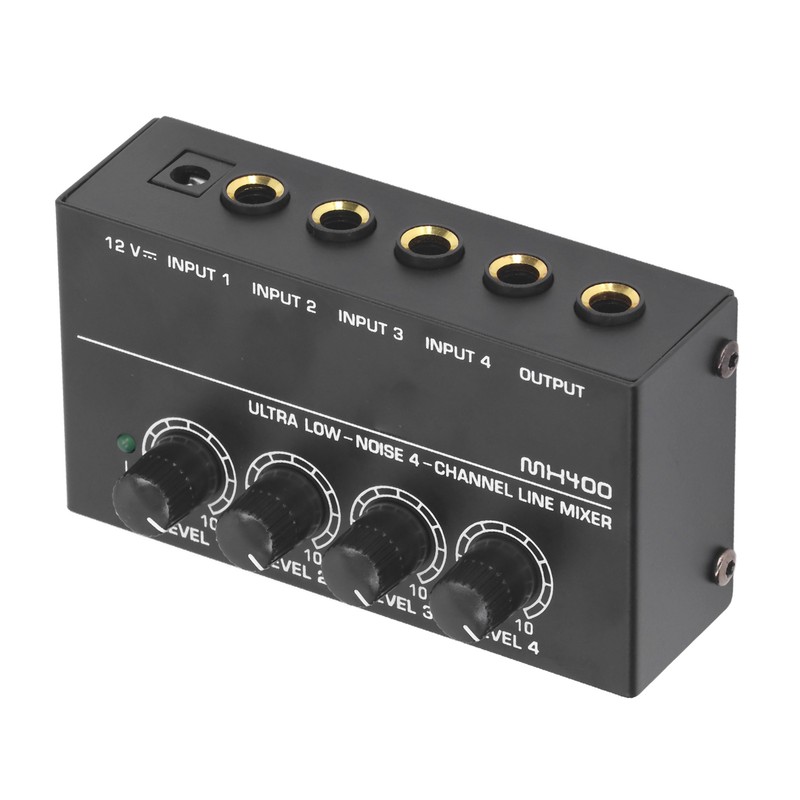 4 Channel Mixer Black Ultra Low Noise 4 Channel Compact